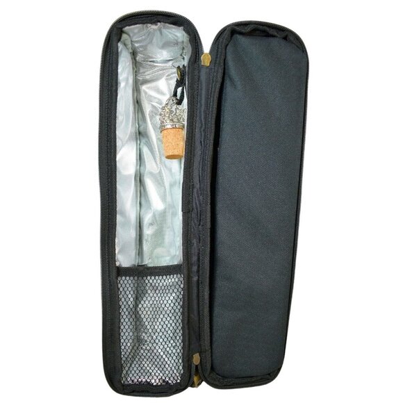 Picnic at Ascot Sunset Deluxe Insulated Single Bottle Wine Bag with Glasses - Picture 5 of 7